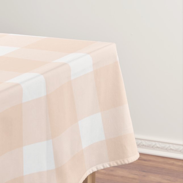 Peach Gingham Tablecloth (In Situ)
