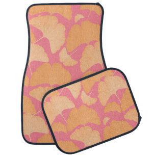 Peach Ginkgo Botanical Dream 1 Car Floor Mat
