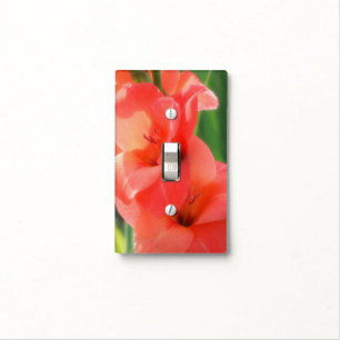 Peach Gladiolas Flower Nature Light Switch Cover