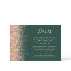 Peach Glitter Emerald Green Wedding Details