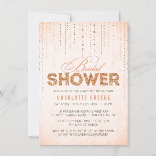 Glitter Look Bridal Shower Invitation