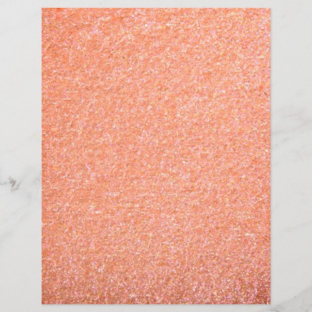 Peach Glitter Texture Scrapbook Paper (Front)