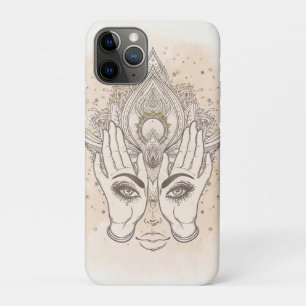Peach & Gold Boho Lotus Flower Beauty iPhone 11 Pro Case