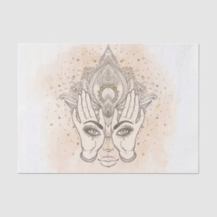 Peach & Gold Boho Lotus Flower Beauty Tissue Paper