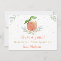 Peach Gold Floral Birthday Thank You