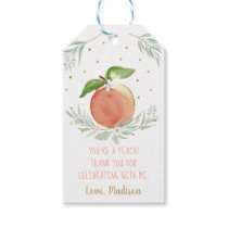 Peach Gold Floral Birthday Thank You Gift Tags