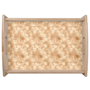 Peach Gold Glitter Glam Sparkle Giraffe Print Serving Tray