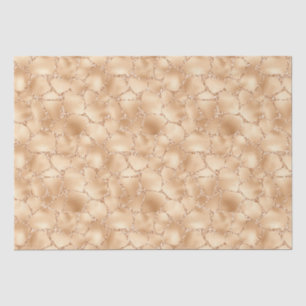Peach Gold Glitter Glam Sparkle Giraffe Print Tissue Paper
