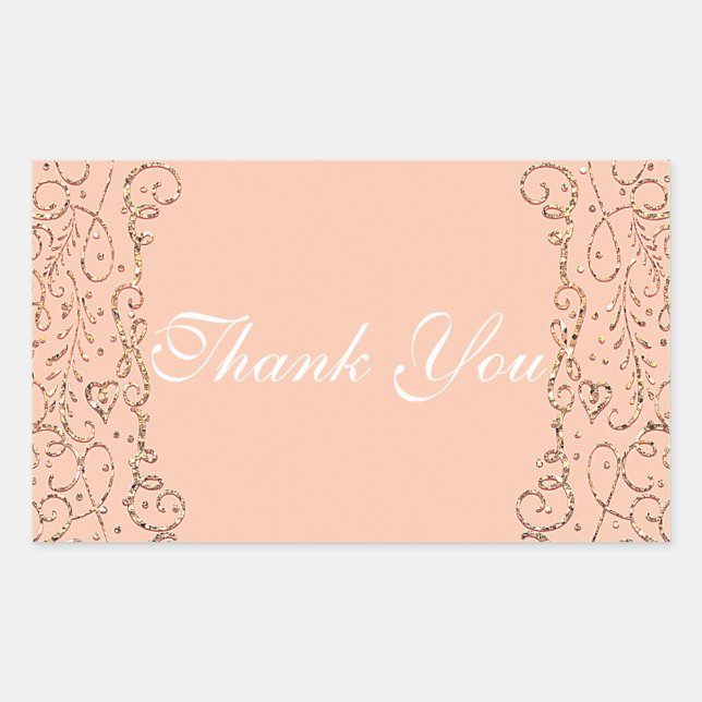 Peach Gold Royal Castle Fairy Tale Princess Favor Rectangular Sticker (Front)