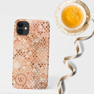 Peach & Gold Shimmer Monogram iPhone 11 Case