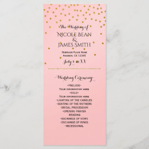 Peach & Gold Shiny Faux Foil Confetti Program Rack