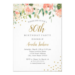 80th birthday invitations zazzle