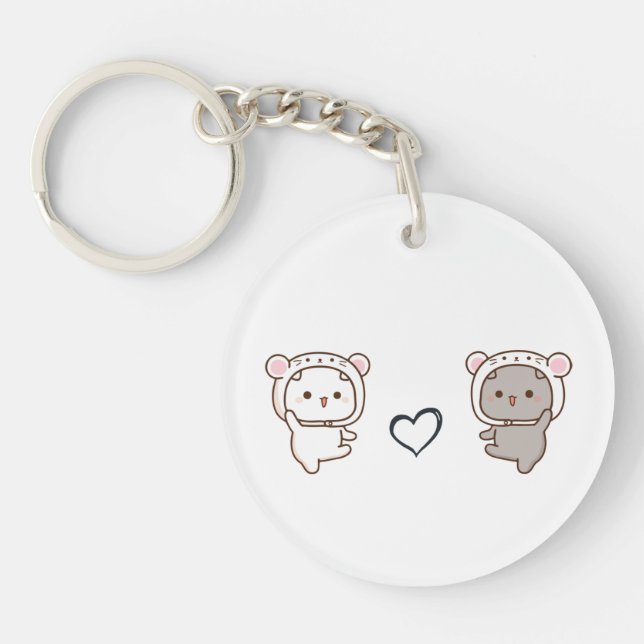 Peach Goma Costume Love by Couples emotion Keychain (Front)