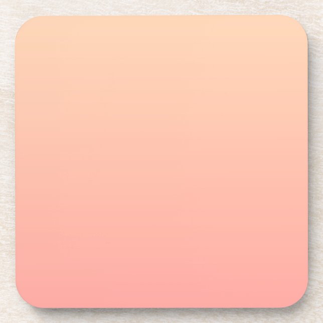 Peach Gradient Background Beverage Coaster (Front)