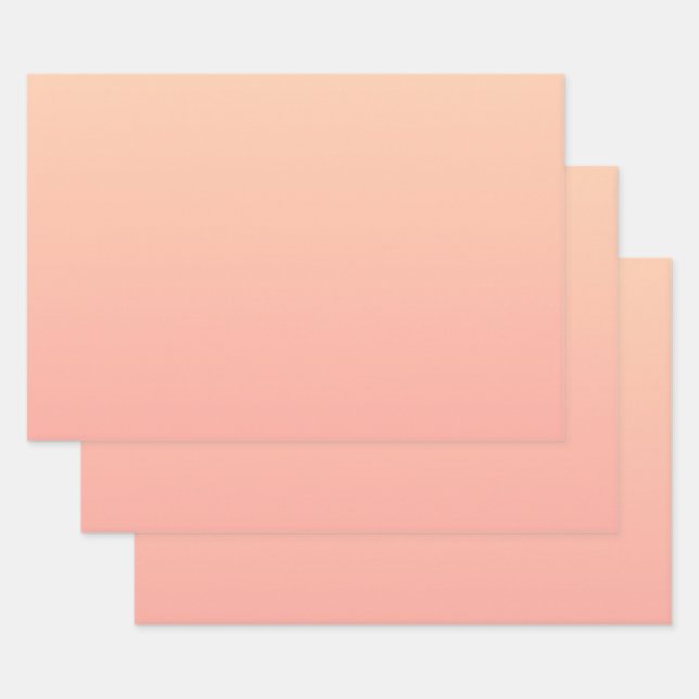 Peach Gradient Background Wrapping Paper Sheets (Set)