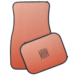 Peach Gradient custom monogram car floor mats
