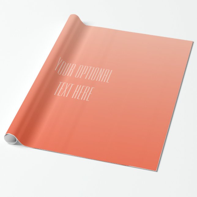 Peach Gradient custom text wrapping paper (Unrolled)