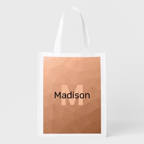 Peach gradient geometric mesh Monogram Grocery Bag