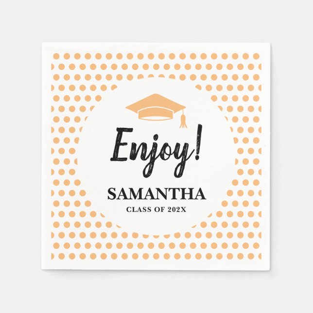Peach Graduation  Napkins (Front)
