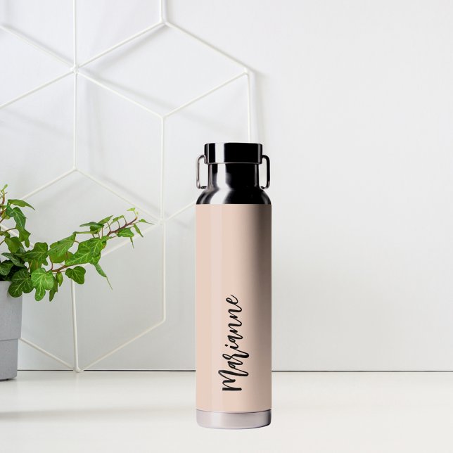 Peach gray custom name script water bottle (Creator Uploaded)