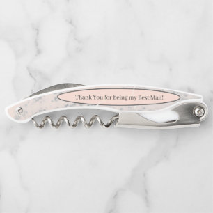 Peach & Gray Marble Waiter's Corkscrew