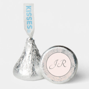 Peach & Gray Marbled Monogrammed Hershey's Favors