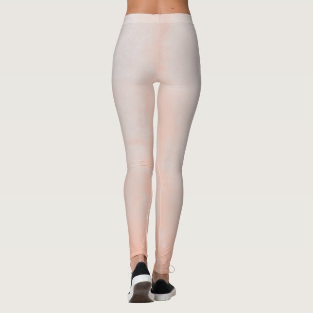 Peach Gray rustic ombre Leggings (Back)