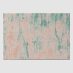 Peach Green Abstract Snowflakes Christmas Tissue Paper
