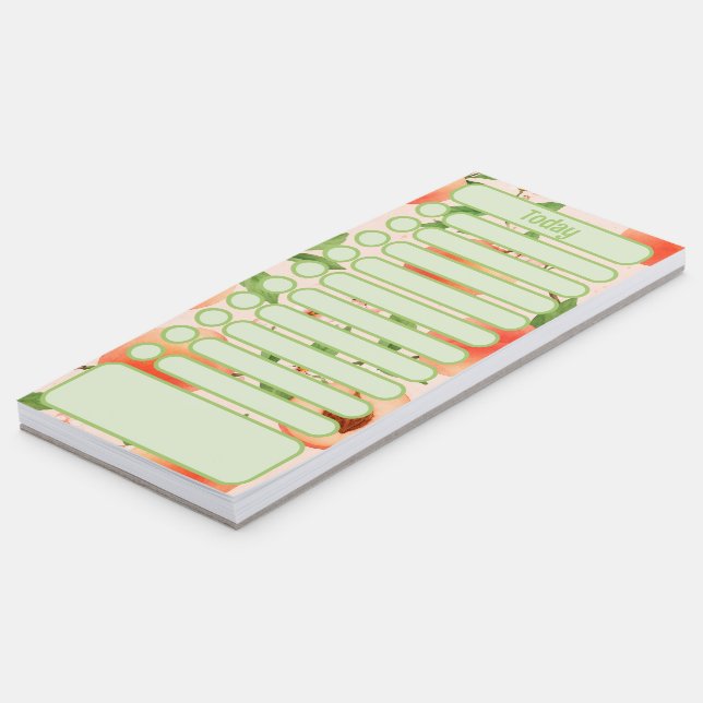 Peach (Green) Magnetic Notepad  (Angled)