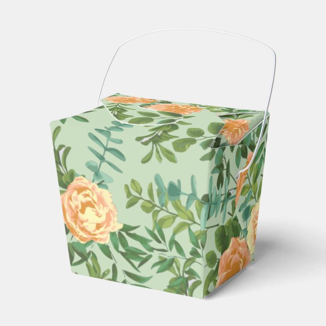 Peach Green Wedding Spring Pastel Favor Boxes (Front Side)