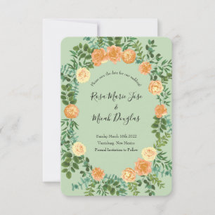 Peach Green Wedding Spring Pastel Invitation