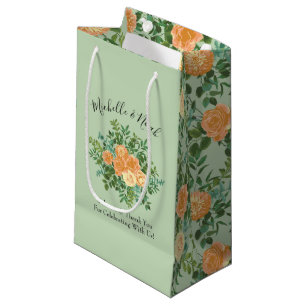 Peach Green Wedding Spring Pastel Small Gift Bag