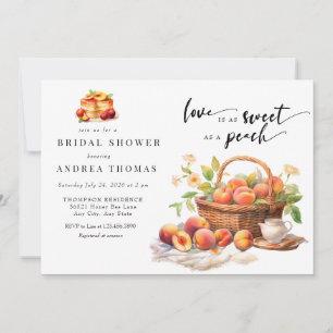 Peach Greenery   Botanical Bridal Shower Invitation