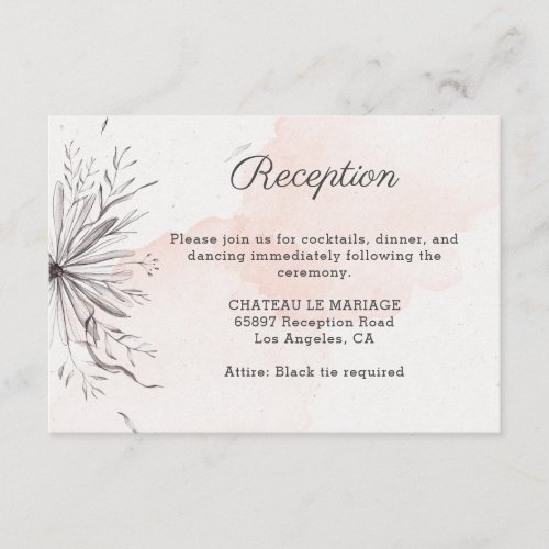 Peach  Grey elegant Wedding romantic delicate  Enclosure Card