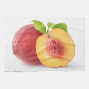 Peach halves kitchen towel