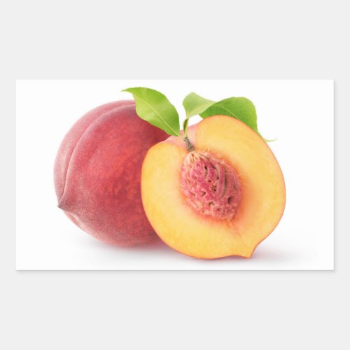 Peach halves rectangular sticker