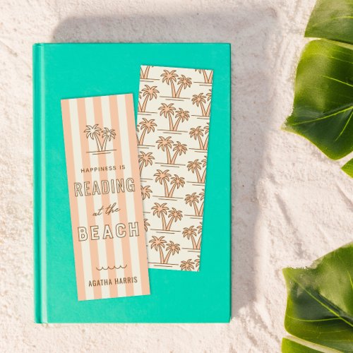 Peach Happiness is Reading at the Beach Bookmark