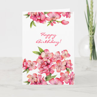 Peach Happy Birthday card