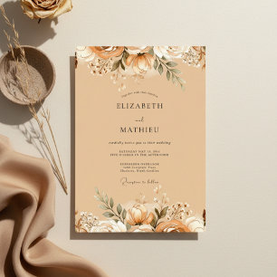 Peach Harvest Bloom Wedding Invitation