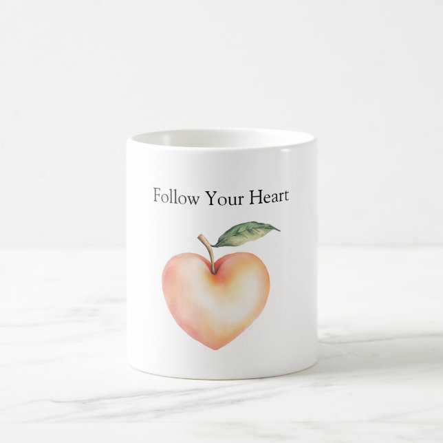 Peach Heart Coffee Mug (Center)