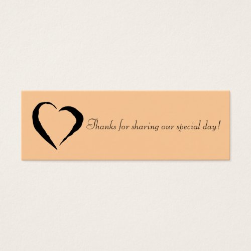 Peach Heart Favor Tag Business Cards