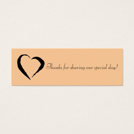 Customizable Peach Heart Favor Tag Business Cards