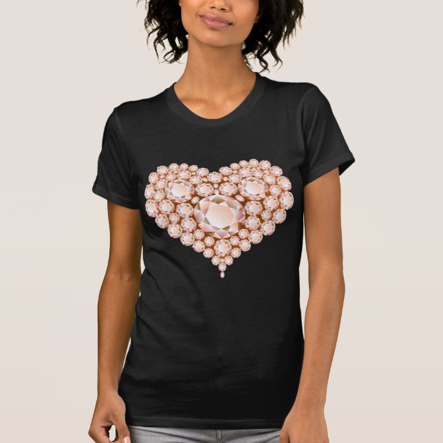 Peach Heart Gems T-Shirt (Front)