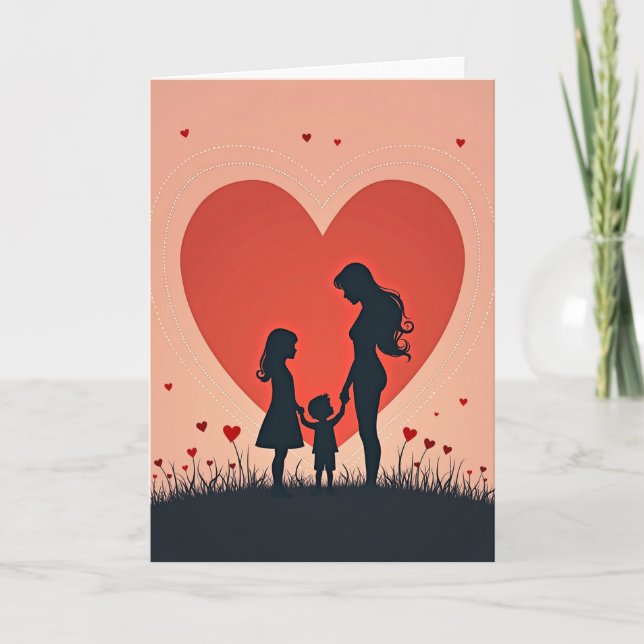 Peach Heart Mothers Day Card (Front)