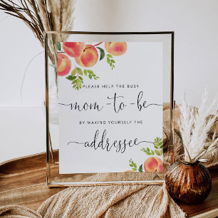 Peach help the busy Mom Address an envelope Poster