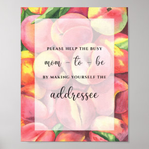Peach! Help the Busy Mom-to-Be Address an Envelope Poster