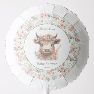 Peach Highland Cow Balloon
