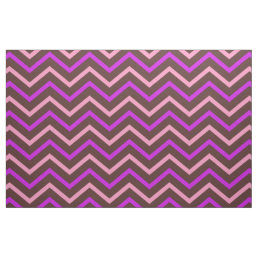 Peach Hot Pink And Brown Chevron Fabric