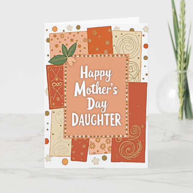 Peach Hues Mothers Day Art Card (Front)