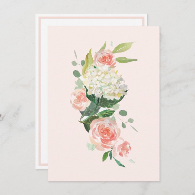 Peach Hydrangea From Your Desk A Personal Note Card (Front/Back)